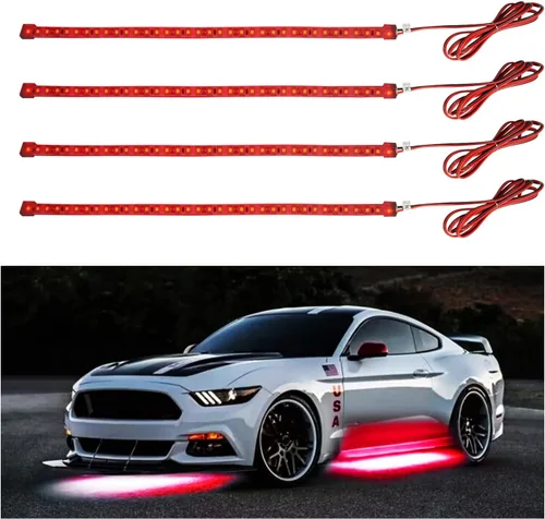Vista 12 de YM E-Bright Tiras de luces LED azules para automóviles, 30CM luces impermeables de bajo resplandor para automóvil, motocicletas, carrito de golf