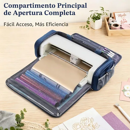 Vista 2 de Estuche de transporte completamente abierto para Cricut Explore 5 con gran Azul