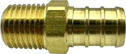 Vista 2 de Paquete de 2 conectores macho de latón de 1/2 pulgada PEX a 1/4 de pulgada NPT, adaptador sin plomo, soporte de alta presión resistente, resistente