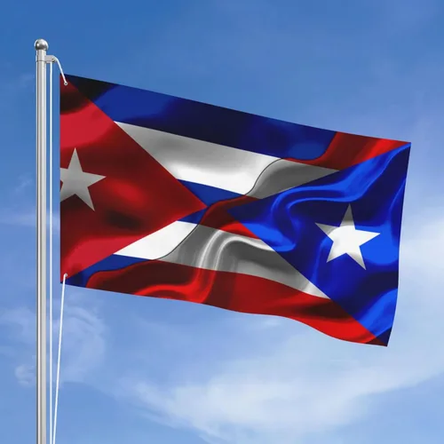 Vista 18 de Banderas de bandera mexicana de Cuba y Michoacán para exteriores de 3 x 5 pies, tres capas de tela para coser a doble cara, impresión de 3 x 5 pies