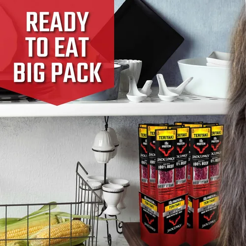 Vista 4 de Jack Link's Premium Cuts - Filete de ternera, Teriyaki, 2 onzas, 12 unidades – Gran aperitivo proteico con 0.46 oz de proteína y 0.32 oz