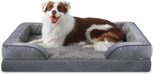 Vista 16 de INVENHO Sofá ortopédico de espuma para perros medianos con funda extraíble lavable, forro impermeable y parte inferior antideslizante