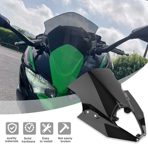 Vista 5 de Winds n Protector Deflector de viento Parabrisas Carenado de plástico negro para Kawasaki ER6F Ninja 650 EX-650 2020 21 22 2023