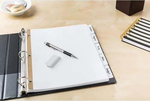 Vista 7 de Separadores de escritura con pestañas laminadas borrables (5/juego) [Juego de 5]