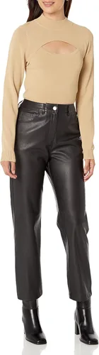 Vista 3 de The Drop Suéter con cuello alto falso de canalé Isaac para mujer