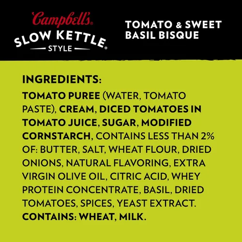 Vista 3 de Campbell's Slow Kettle Style Tomato & Sweet Basil Bisque, cuenco para microondas de 15.5 onzas (paquete de 8)