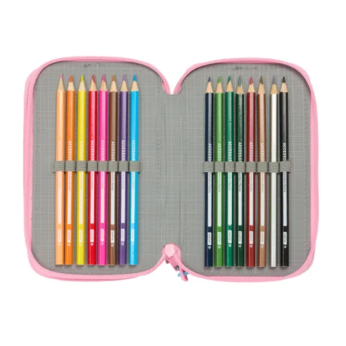 Vista 6 de Estuche Escolar con Accesorios Barbie Painterly Rosa Azul cielo 12,5 x 19,5 x 5,5 cm 37 Piezas