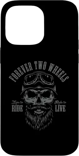 Vista 21 de Forever Two Wheels Biker Skull with Beard Motorcycle Design - Carcasa para iPhone 17