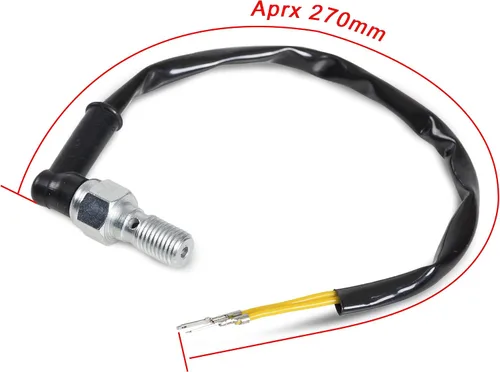 Vista 2 de Interruptor de luz de freno hidráulico universal de 0.394 in x 1.00 de paso Banjo Bolt compatible con K-T-M 125/250/300/400/450/525 SX/XC/EXC/EXC-F