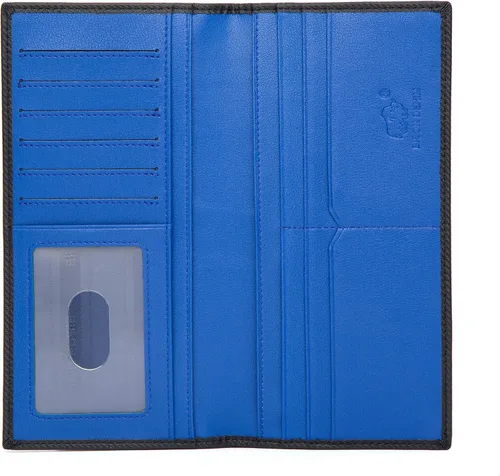 Vista 2 de BISON DENIM Billeteras plegables RFID para tarjetas de crédito, cartera larga de cuero real para hombre con bolsillo para monedas con cremallera