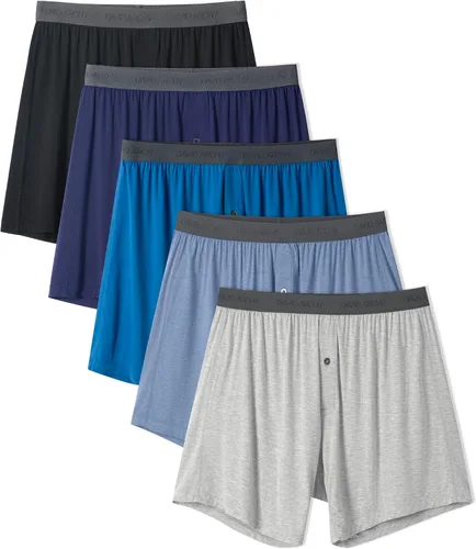 Vista 14 de DAVID ARCHY Calzoncillos tipo bóxer de rayón de bambú para hombre, transpirables, refrescantes, con cierre de botón, ropa interior de ajuste