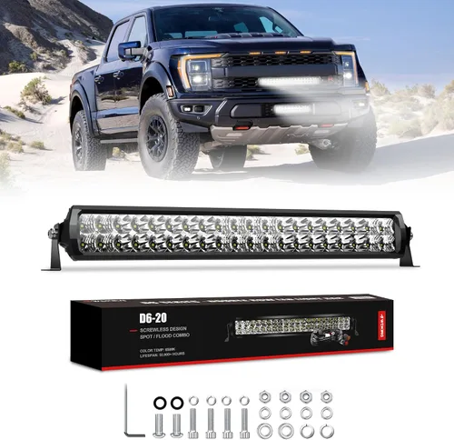 Vista 12 de Barra de luces LED de 6 pulgadas IP68 Waterproof, 60W, Flood and Spot Combo Beam, LED Driving Light Work Light Fog Lamp for Truck Cars ATV UTV Boat