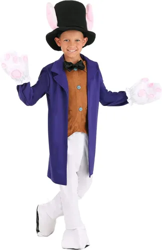 Vista 6 de Disfraz de conejo blanco para niños, Morado