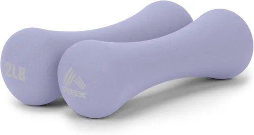 Vista 10 de RBX Pesas de mano de 4 libras (2 libras cada una), pesas de mano de neopreno para entrenamientos en casa, entrenamiento cardiovascular y de fuerza
