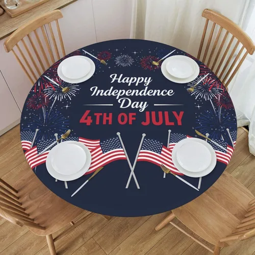 Vista 36 de Decorative Round Tablecloth Fitted Elastic 26" - 30" Butterfly Waterproof Table Cloth Cover Stretch Table Pad Cover for Parties Weddings Banquet