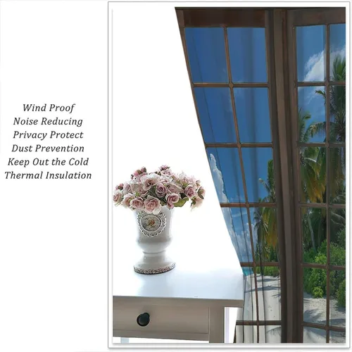Vista 95 de Cortinas de paisaje, ventana 3D, primavera, bosque, vida silvestre, paisajes de naturaleza, dormitorio, sala de estar, cortinas térmicas opacas de 2