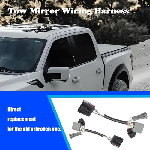 Vista 3 de 2 adaptadores de espejos de remolque para Ford F250 F350 F450 F550 Super Duty Truck 1999-2007 Conversión Espejos Arnés Conector de cableado