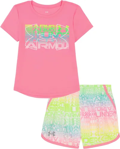 Vista 5 de Under Armour baby-girls Short Sleeve Shirt and Shorts Set, Durable Stretch and Lightweight