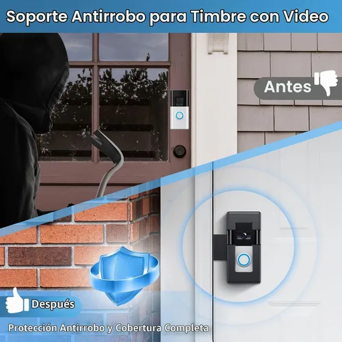 Vista 4 de Soporte Antirrobo para Timbre de Video Compatible con Timbre Inalámbrico Ring/Blink 1/2/3/3 Plus/4/Versión 2023, No Obstruye el Sensor de Movimiento