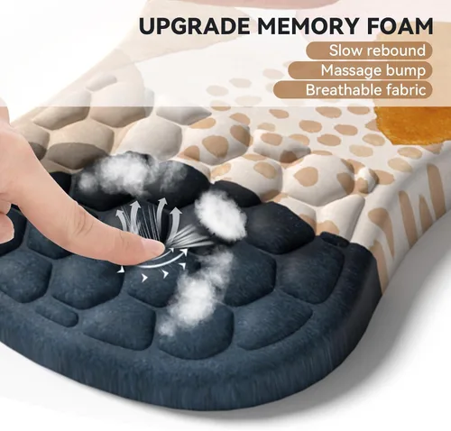Vista 3 de AIMSA Alfombrilla de mouse con soporte para reposamuñecas, ergonómica, diseño de espuma viscoelástica, alivio del dolor, cómoda base de poliuretano