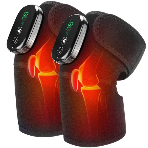Vista 12 de Masajeador de rodilla calentado, almohadillas térmicas de hombro, coderas 3 en 1 con vibración, calentadores de rodilla recargables inalámbricos