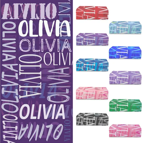 Vista 17 de Toallas de playa personalizadas con nombre para niños y adultos, toallas de viaje personalizadas de microfibra para baño y piscina