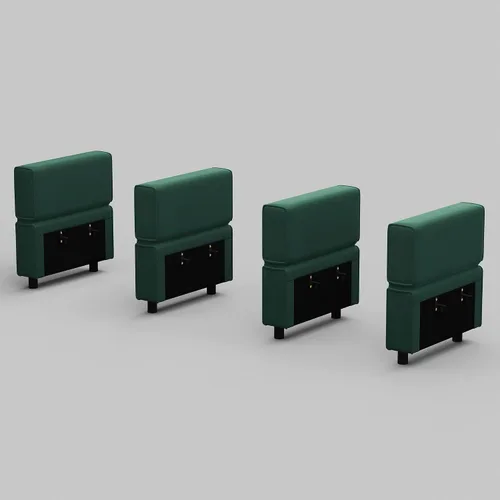 Vista 5 de Belffin Módulo modular de respaldo para sofá seccional para sofá seccional apoyabrazos/respaldo (juego de 4) terciopelo negro