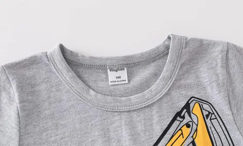 Vista 3 de Camiseta de manga corta para niños pequeños (excavadora, 3T), Gris
