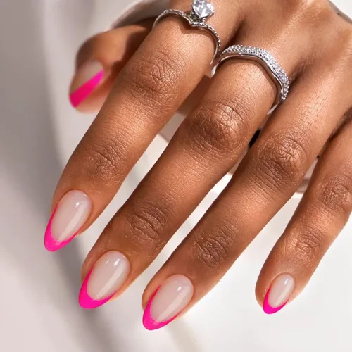Vista 20 de BTArtbox - Uñas a presión, color crema de vainilla, cuadrado corto, melocotón degradado, 32 unidades 2+ Weeks Wear, Salon-Quality Natural Nails