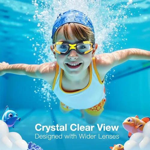 Vista 5 de Braylin Gafas de natación para niños, paquete de 2 gafas de natación para niños, adolescentes, niños o niñas, gafas de natación para piscina