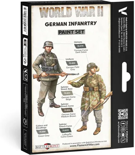 Vista 2 de Vallejo - Juego de pintura de color modelo de infantería alemana de la Segunda Guerra Mundial Tonos militares históricos Colores acrílicos