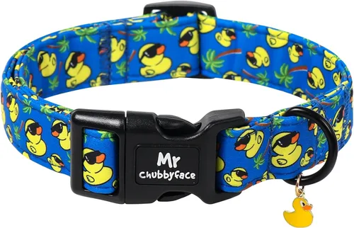 Vista 26 de MR.CHUBBYFACE· Collar de perro de San Valentín azul, lindo collar de cachorro con lazo azul, collar ajustable de algodón para mascotas con hebilla