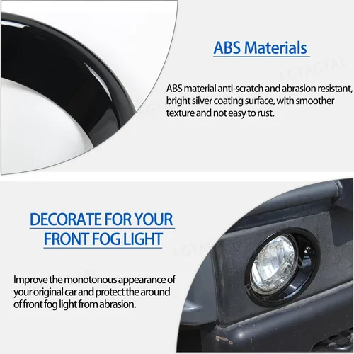 Vista 3 de Cubiertas de biseles para anillo de luz antiniebla para parachoques delantero, moldura para Hummer H2 2003-2009, accesorios protectores de lámpara