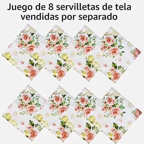 Vista 4 de Newbridge Marie - Mantel de tela floral, rectangular de 52 x 70 pulgadas