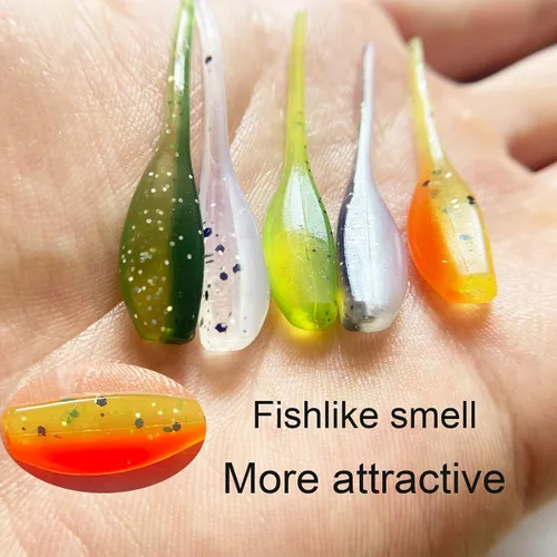 Vista 5 de 50 piezas de conjunto de señuelos para crappie - 2 pulgadas de cebo, cabezas de jig y anzuelos para pesca versátil