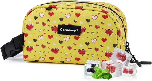 Vista 30 de Cerbonny Pequeña bolsa refrigeradora, bolsa de almuerzo congelable para niños y adultos, pequeña bolsa aislada, mini bolsa portátil para aperitivos