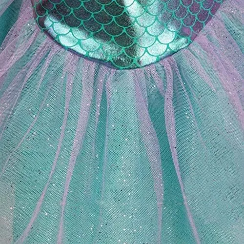 Vista 4 de Disfraz de sirena para niñas y niñas disfraz de princesa cosplay fiesta de cumpleaños