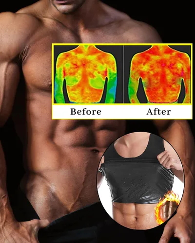 Vista 5 de CGTFY - Camisetas de compresión de ginecomastia para hombres, camiseta sin mangas de compresión atlética, chaleco adelgazante para moldear el cuerpo