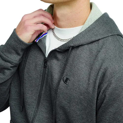 Vista 4 de Champion Powerblend - Sudadera con capucha y cremallera para hombre (regular o grande y para hombres altos)