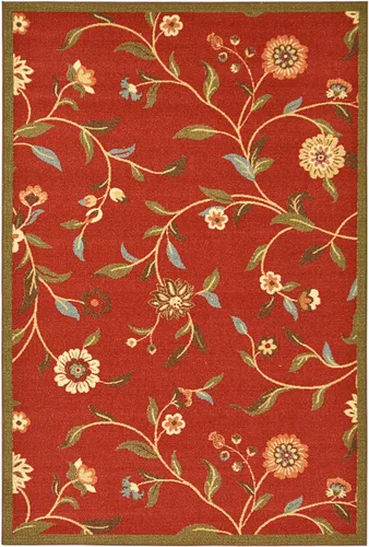 Vista 37 de Ottomanson, colección OttoHome, tapete para corredor con diseño azul claro y damasco (antiderrapante), parte trasera de goma Floral Beige