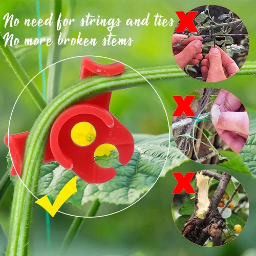 Vista 5 de LucyPhy Paquete de 30 dobladores de plantas con ángulos ajustables, clips de entrenamiento de plantas para entrenamiento de bajo estrés, 90 grados