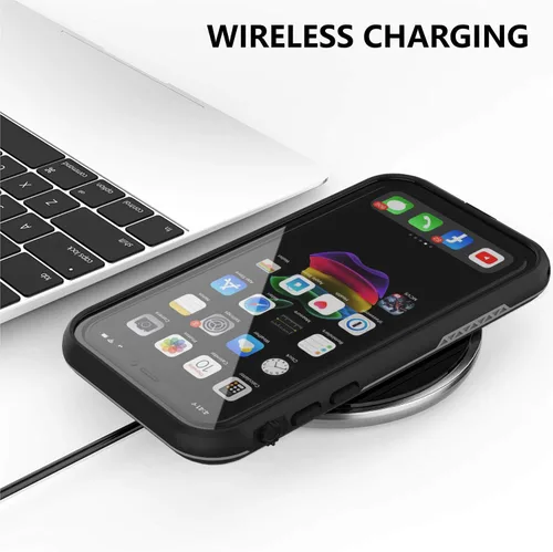 Vista 6 de funda impermeable para IPhone de 6.1 con protector de pantalla sub-acuático a prueba de golpes, cuerpo completo a prueba de polvo, funda resistente