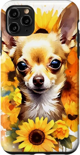 Vista 13 de Chihuahua Dog Watercolor Funda de girasol Chihuahua para iPhone 17