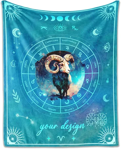 Vista 25 de Manta Acuario para Regalos, 40" x 30" Manta Rectangular de Franela del Zodiaco Acogedora, Regalo para Niños Niñas Adolescentes Mujeres Hombres