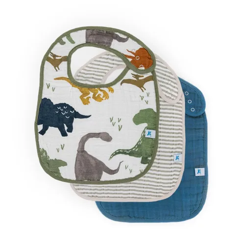 Vista 12 de Little Unicorn Paquete de 3 baberos clásicos de alta calidad, ajustable a medida que crece el bebé, tela suave en la piel, ideal para los que comen