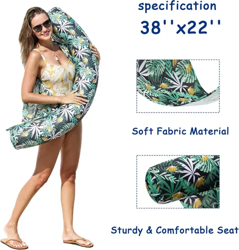 Vista 5 de FindUWill Pool Floats Adult, 55'' X-Large Fabric-Covered Pool Float Lounger & Raft, Mesh Pool Float for Summer Party Lake Beach