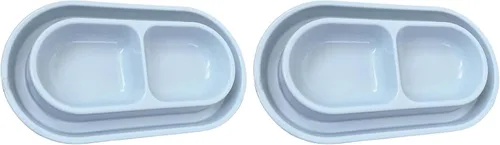 Vista 11 de Plato para gatos y gatos y cachorros, comedero para mascotas, color gris, S Ant Proof Cat Food Bowl, No Spill Dish, Outdoor Feeding, Deep Wide