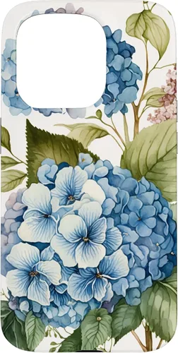 Vista 14 de Watercolour Vintage Blue Hydrangea with Flower Flower Case for iPhone 17