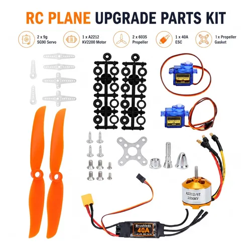 Vista 3 de Kit de motor de avión RC, SG90 Servo 2212 KV2200 Motor sin escobillas 6035 Hélice RC Avión de control remoto 40A XT60T Avión de ala fija