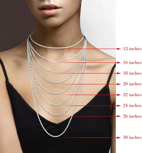 Vista 6 de Miabella 925 Sterling Silver Italian Sparkle Mirror Link Chain Necklace for Women Teen Girls, Made in Italy